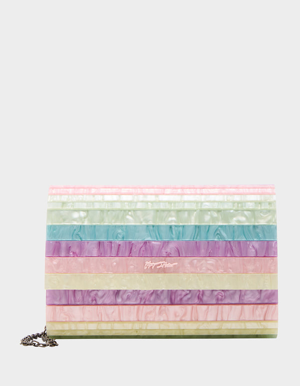 betsey johnson Strip Strip Hooray Clutch Pastel