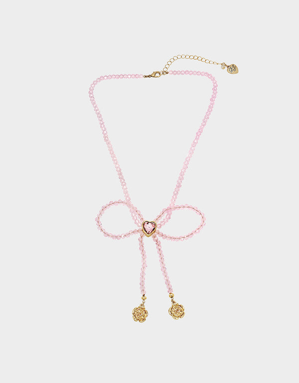 betsey johnson Sweetheart Swoon Bow Pendant Pink