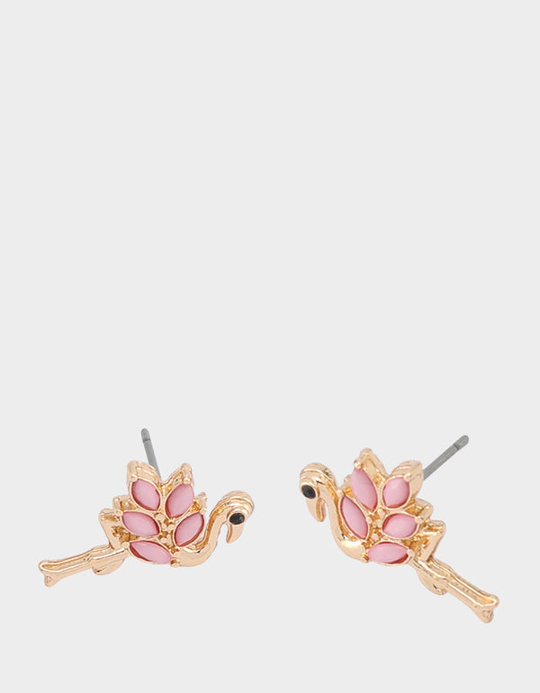 Betsey Johnson Betseys Backyard Flamingo Studs Light Pink