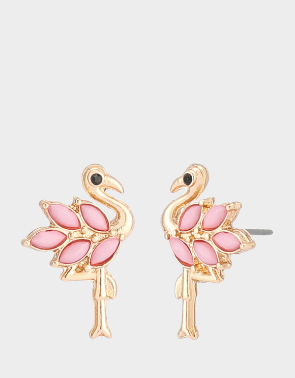 betsey johnson Betseys Backyard Flamingo Studs Light Pink