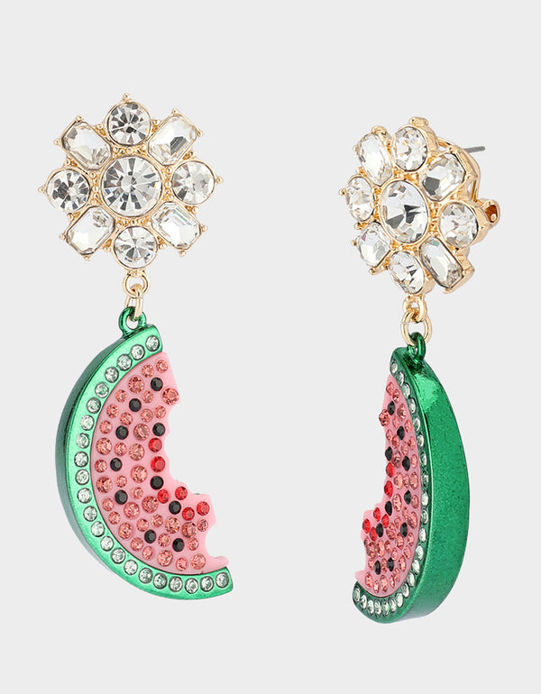 betsey johnson Betseys Backyard Watermelon Drop Earrings Pink