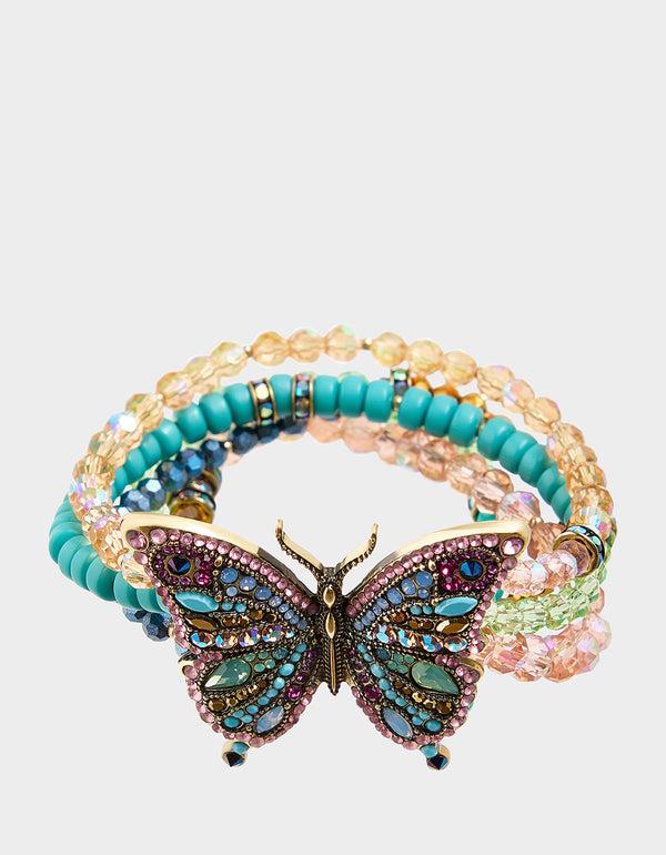 betsey johnson Boho Butterfly Bead Butterfly Multi Row Bracelet