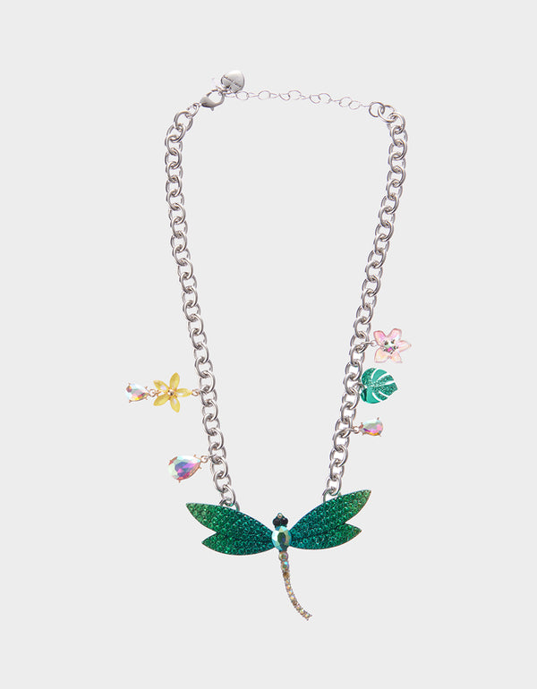 betsey johnson Garden Glam Gradonfly Frontal Necklace Blue