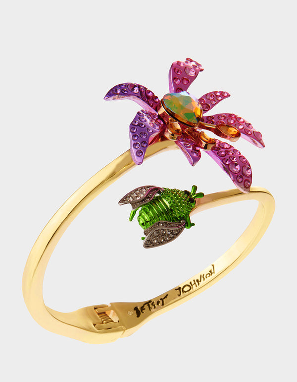 betsey johnson Garden Glam Iris Fly Hinge Bypass Bracelet Multi