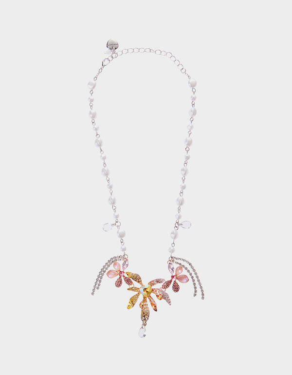 betsey johnson Garden Glam Iris Frontal Necklace Pearl