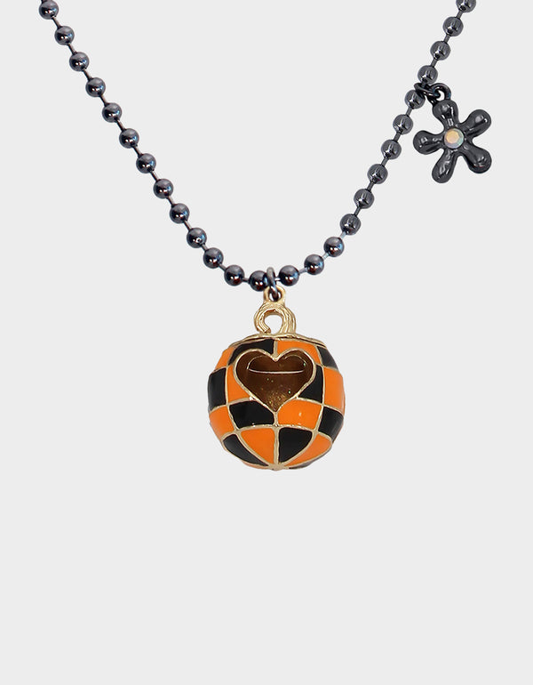 Betsey Johnson Ghoul Friends Pumpkin Pendant Orange