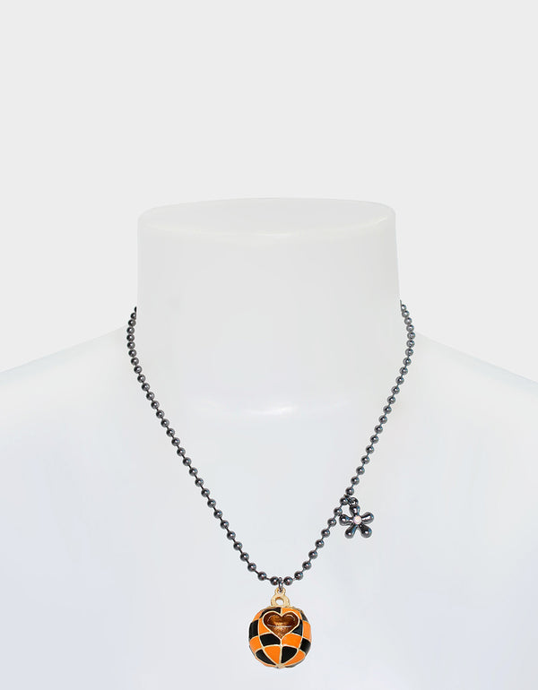 Betsey Johnson Ghoul Friends Pumpkin Pendant Orange