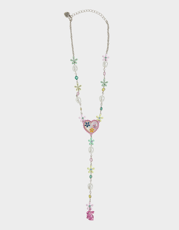 betsey johnson Hop To It Flower Egg Y Necklace Multi