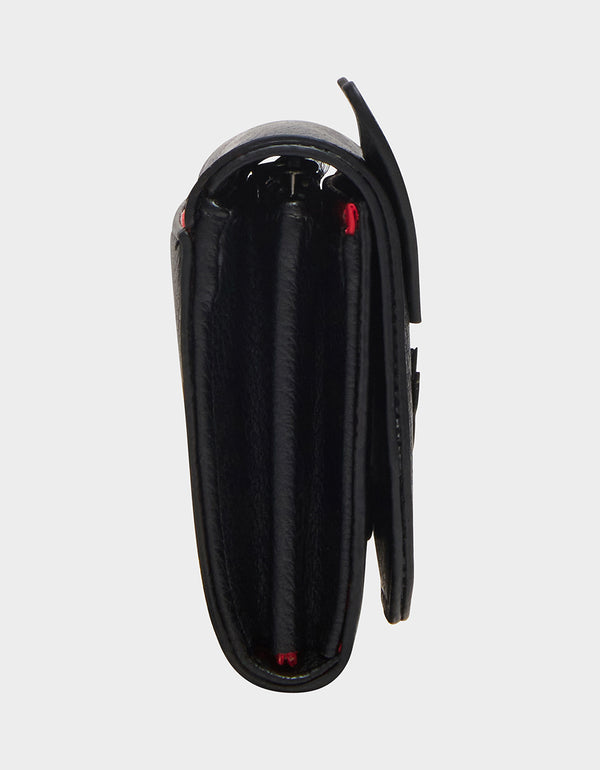 Betsey Johnson Kitsch Black Cat Bifold Wallet Black