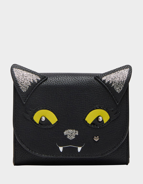 betsey johnson Kitsch Black Cat Bifold Wallet Black