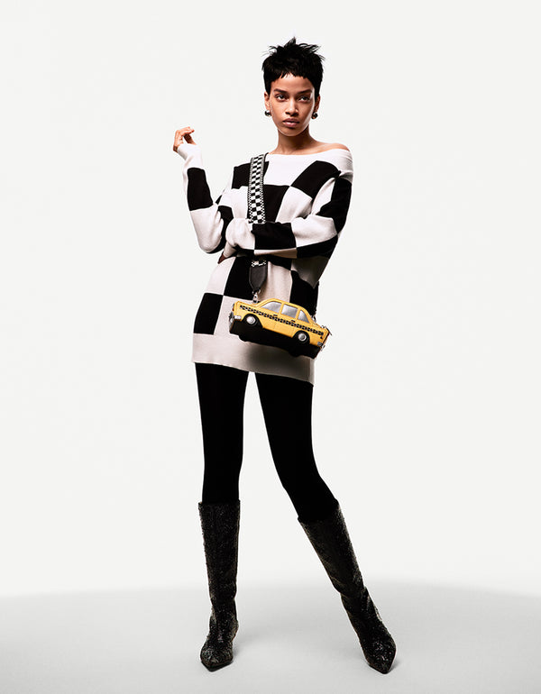 Betsey Johnson Kitsch Fare Play Taxi Crossbody Yellow