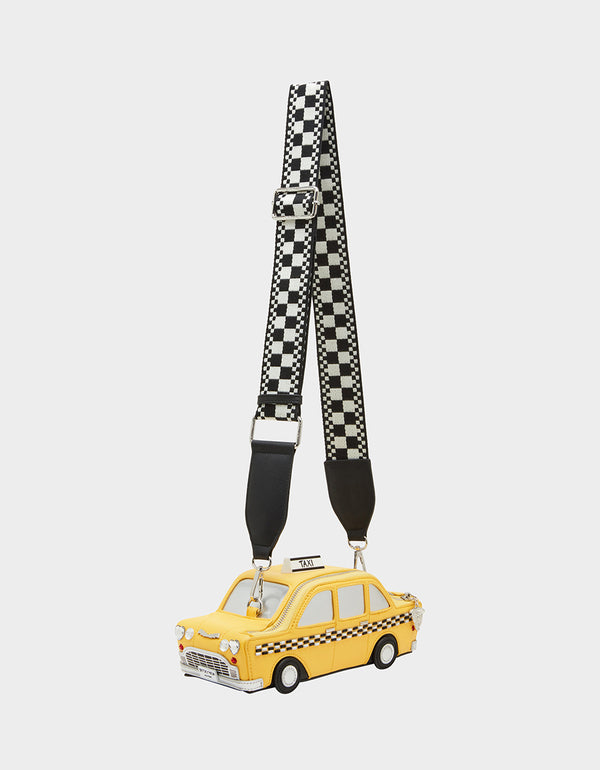 Betsey Johnson Kitsch Fare Play Taxi Crossbody Yellow