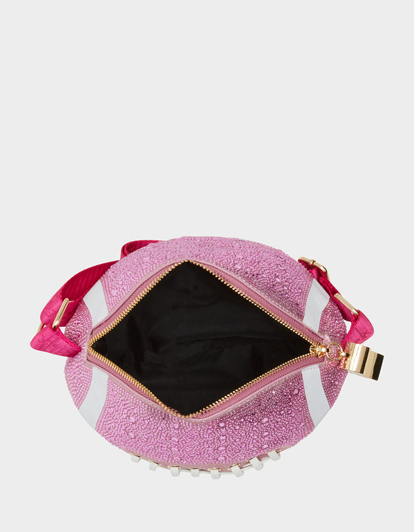 Betsey Johnson Kitsch Tackle Me Rhinestone Sling Pink