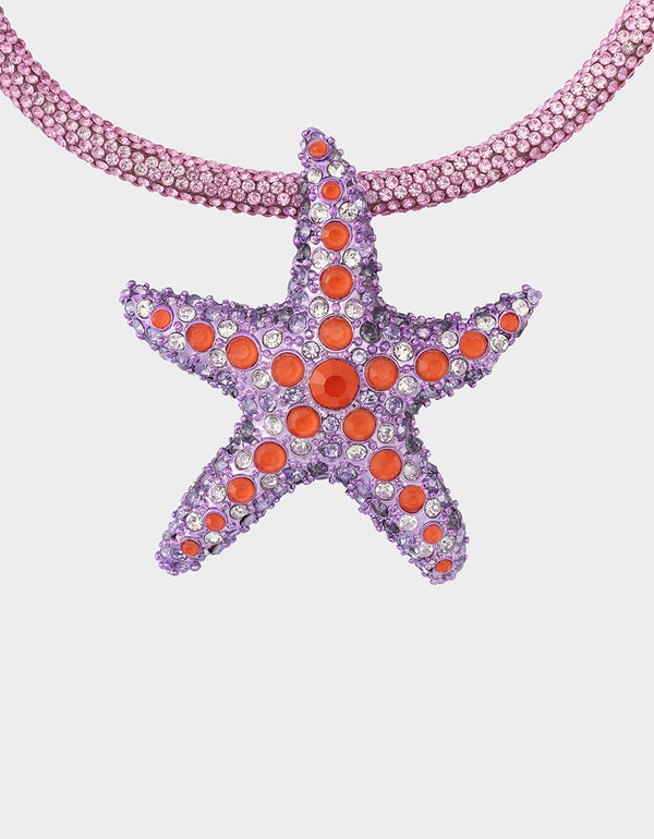 Betsey Johnson Mermaid Jewels Starfish Pendant Purple