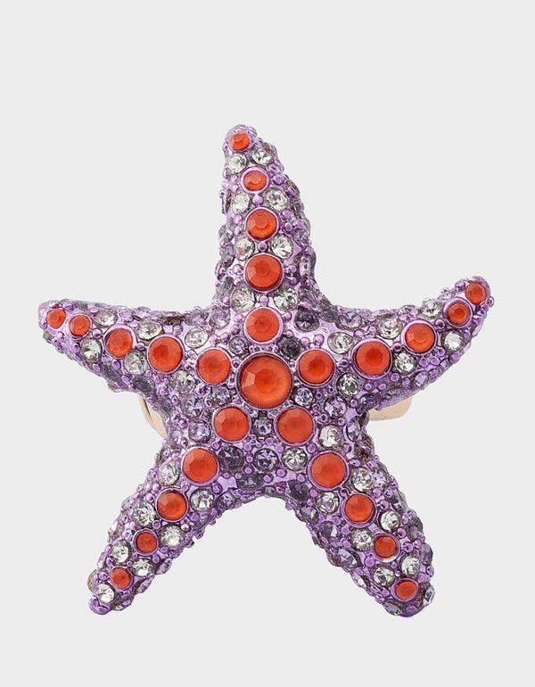 betsey johnson Mermaid Jewels Starfish Stretch Ring Purple