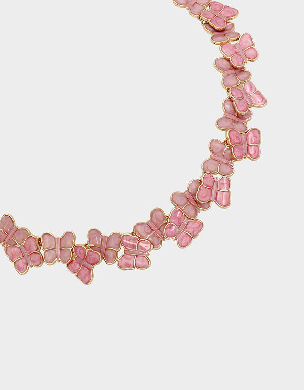 Betsey Johnson Sweetheart Swoon Butterfly Collar Pink