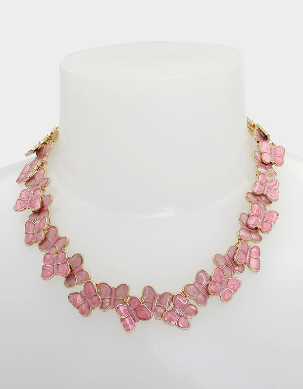 Betsey Johnson Sweetheart Swoon Butterfly Collar Pink