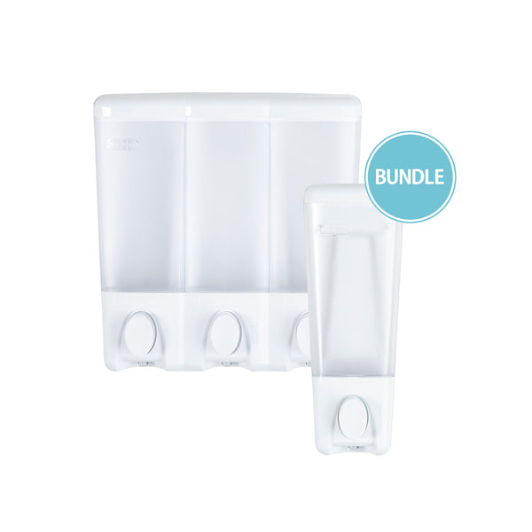 better living Bundle: CLEAR CHOICE Single Dispenser & Triple Dispenser White