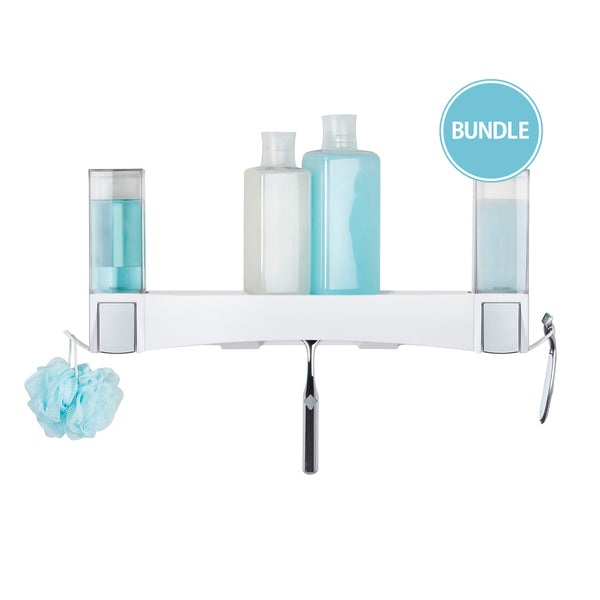 Better Living Bundle: CLEVER 2 X Soap Dispensers + Shower Shelf