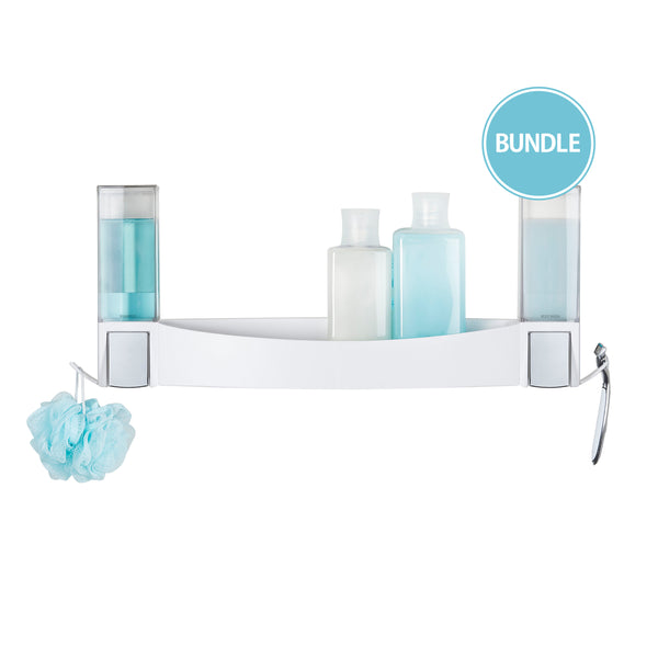 Better Living Bundle: CLEVER 2 X Soap Dispensers + Shower Shelf
