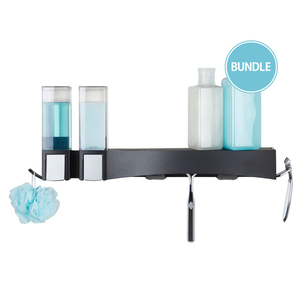 Better Living Bundle: CLEVER Double Shower Dispenser + Shower Shelf