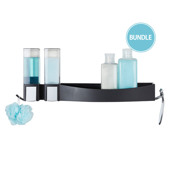 Better Living Bundle: CLEVER Double Shower Dispenser + Shower Shelf