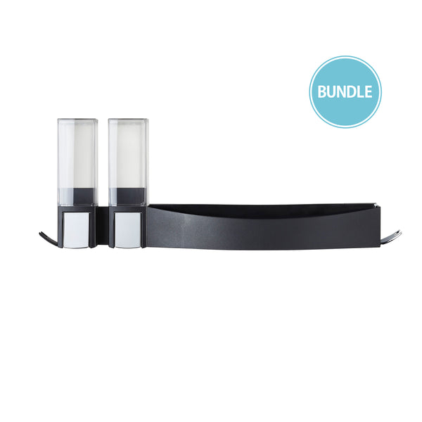 better living Bundle: CLEVER Double Shower Dispenser + Shower Shelf