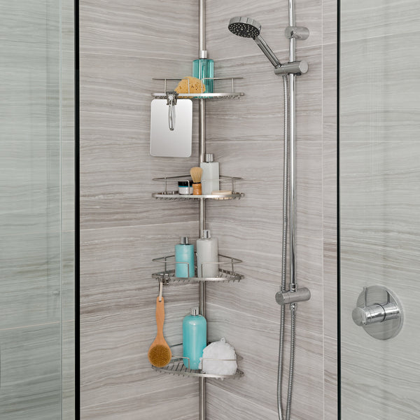 Better Living FINELINE 4 Tier Shower Caddy W/ Mirror