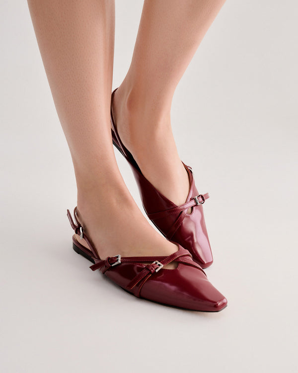 Betts ANYA Slingback Pointed Flat Mules