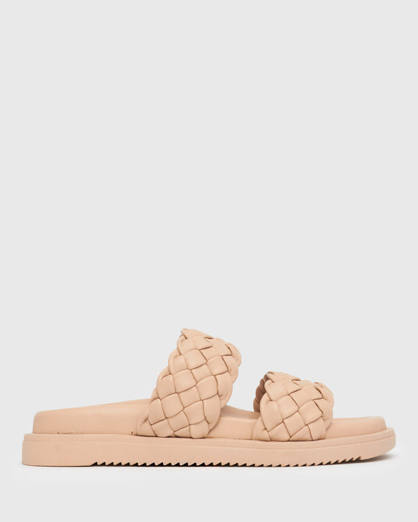 betts ATHENA Woven Leather Footbed Slides