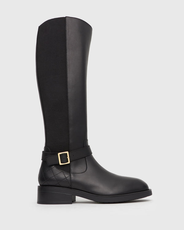 betts CECILIA Chunky Metal-Trim Riding Boots