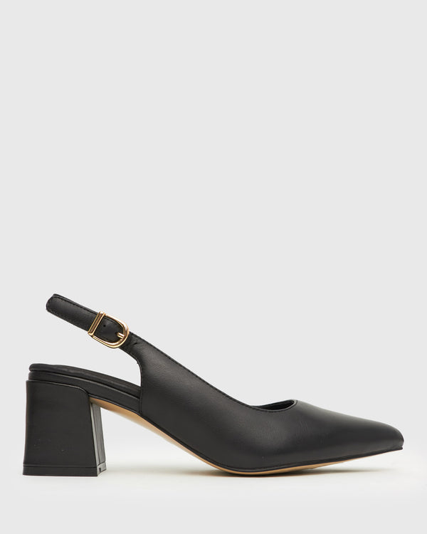 betts EMERY Slingback Mid-Block Heeled Pumps