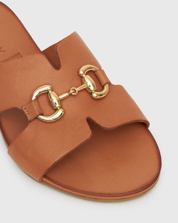 Betts FOXY Buckle Leather Slide Sandals