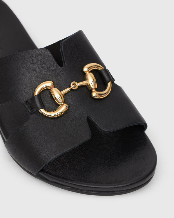 Betts FOXY Buckle Leather Slide Sandals