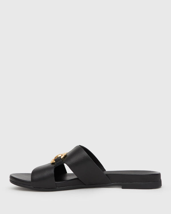 Betts FOXY Buckle Leather Slide Sandals