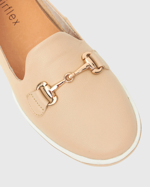 Betts GEORGINA Gold Trim Leather Loafers