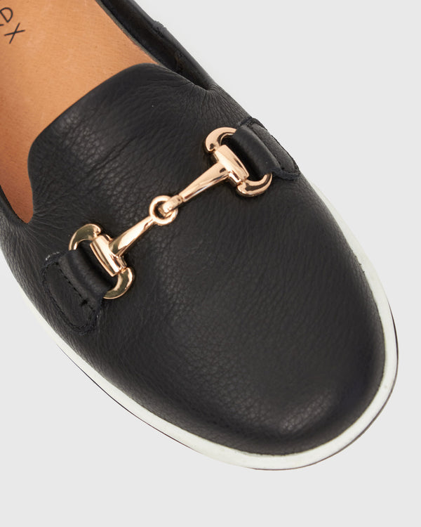 Betts GEORGINA Gold Trim Leather Loafers