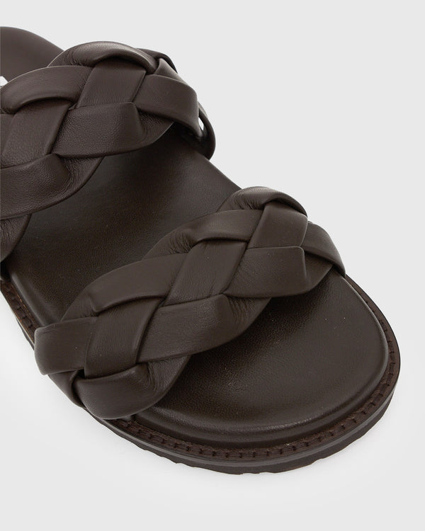 Betts HAVANA Leather Braided Slides