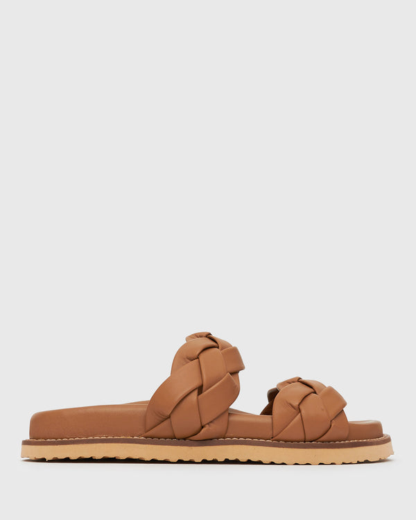 betts HAVANA Leather Braided Slides