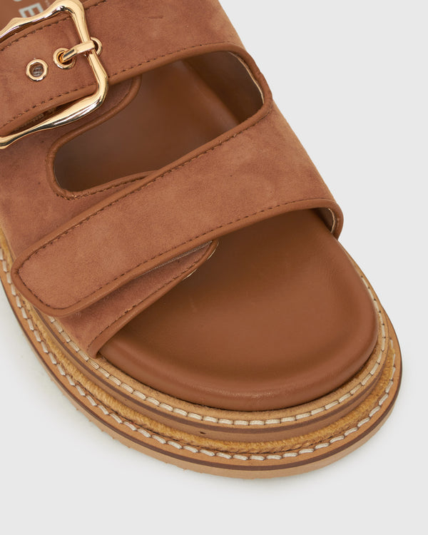 Betts HAZE Leather Buckle Flatform Slides