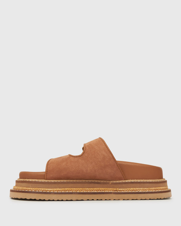 Betts HAZE Leather Buckle Flatform Slides