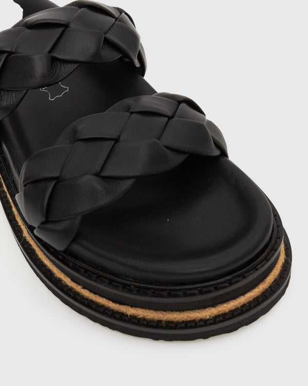 Betts HEIDI Braided Leather Flatform Slides