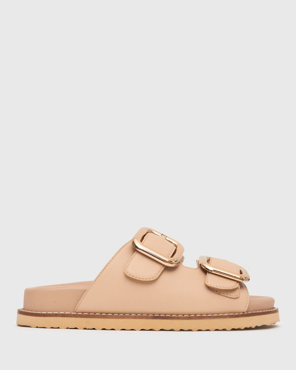 betts HUNTER Buckle Detail Leather Slides