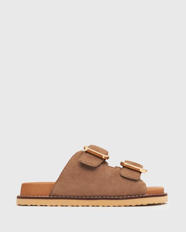 betts HUNTER JUNIOR Buckle Detail Leather Slides