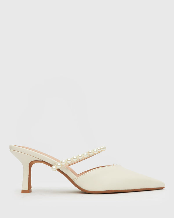 betts JASMINE Faux Pearl-Embellished Heel Pumps