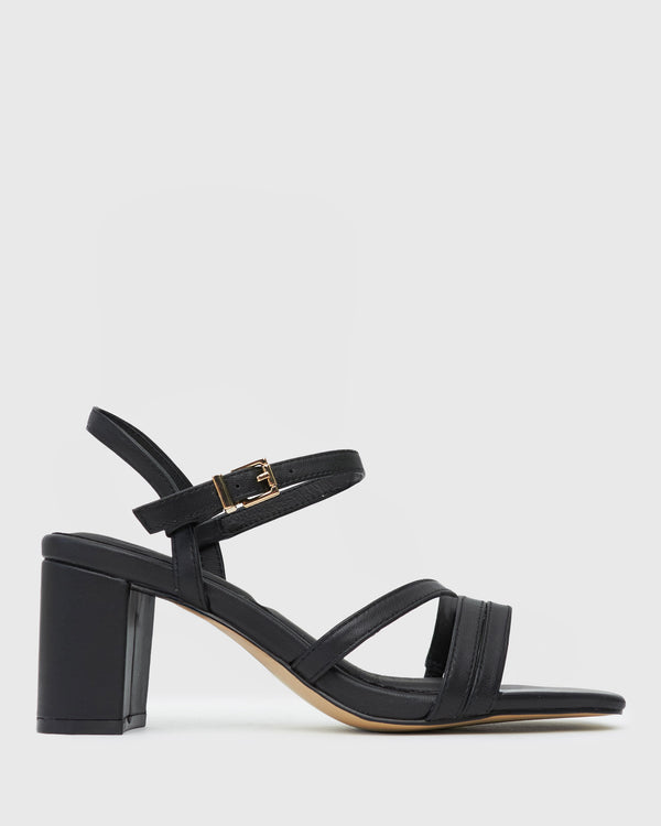 betts LANE Leather Block Heel Sandals