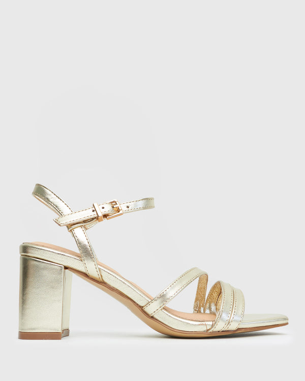 betts LANE Leather Block Heel Sandals