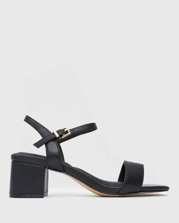 betts LIV Block Heel Leather Sandals