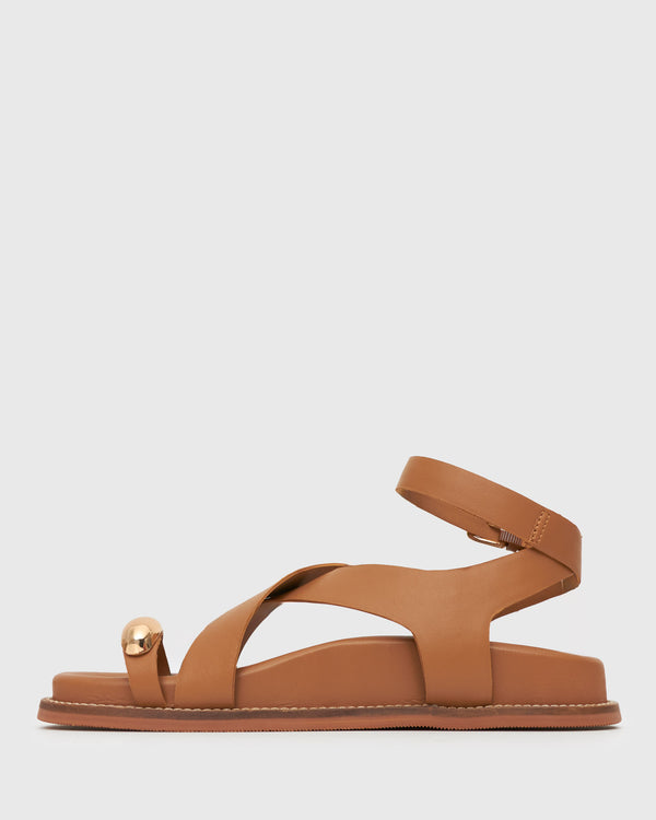 Betts MALIBU Leather Crossover Ankle-Strap Sandals