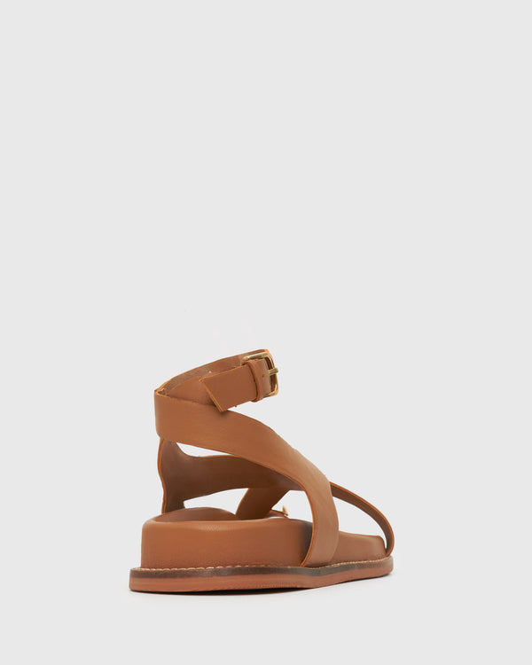 Betts MALIBU Leather Crossover Ankle-Strap Sandals